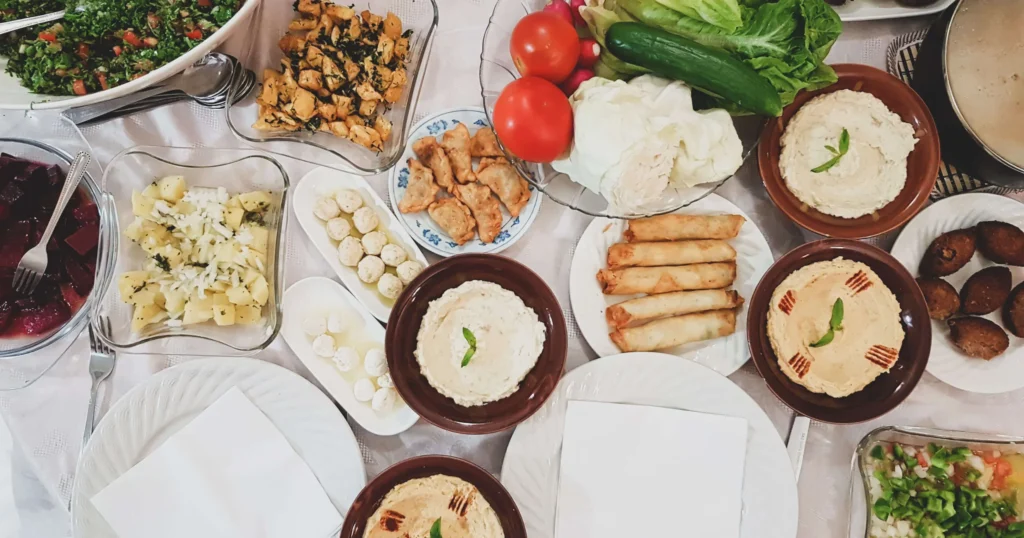 Mezze traditional lebanese dishes