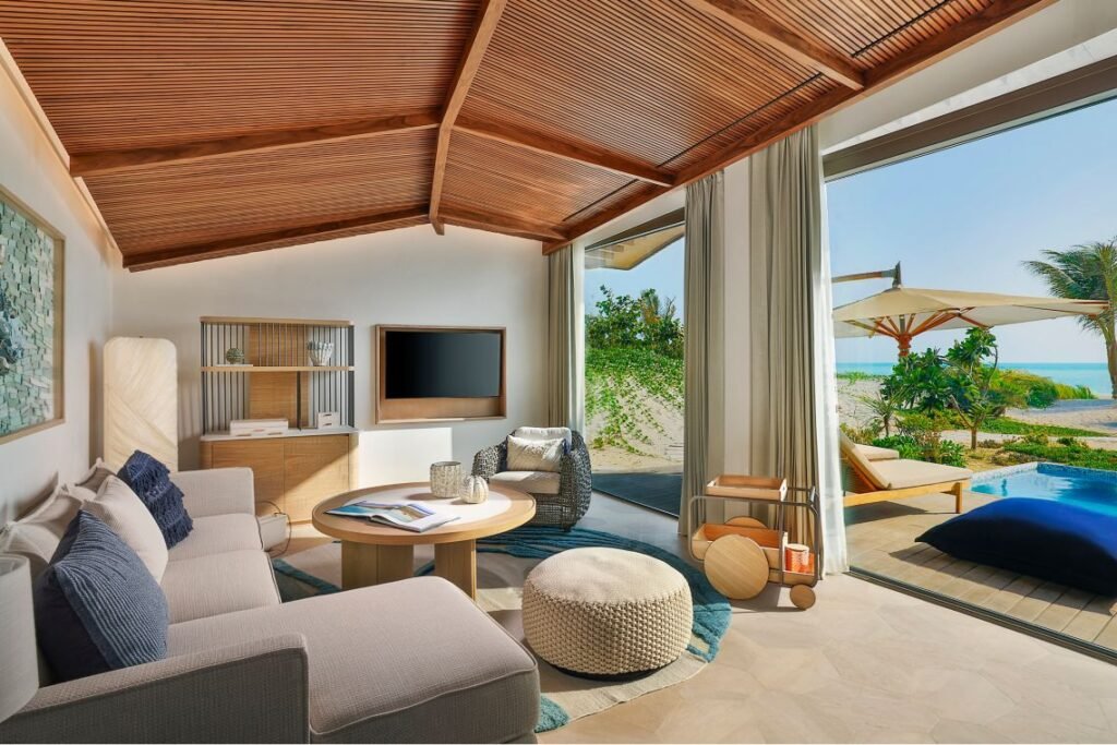 Interior of a Sunset Dune Villa bedroom at St. Regis Red Sea Resort