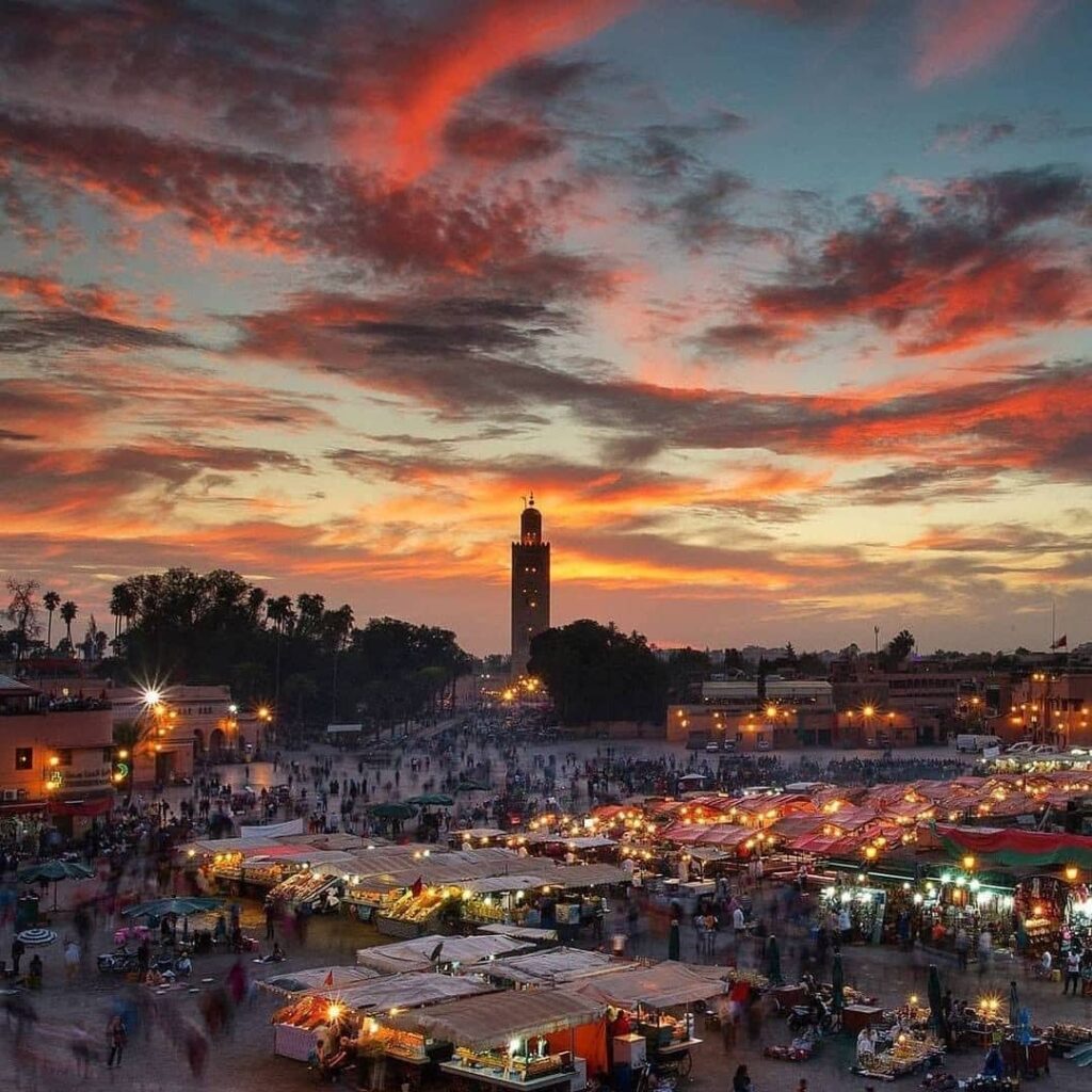 Jemaa El-Fna Square Marrakech At Dusk