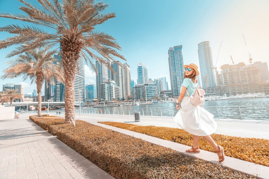 Woman walking in Dubai
