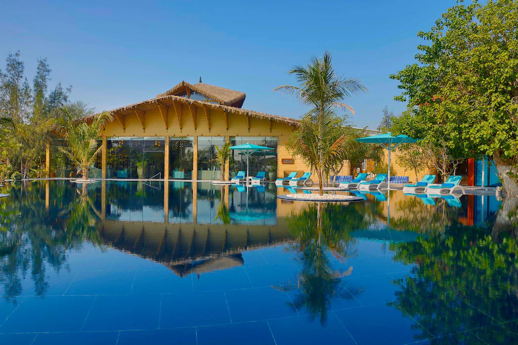 Anantara World Islands Dubai private island resort with beach and skyline views