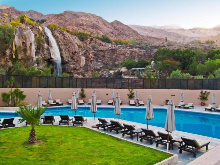 Ma’in Hot Springs Resort and Spa with waterfalls near the Dead Sea in Jordan