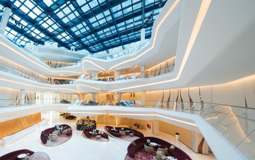 ME Dubai by Melia futuristic hotel room inside The Opus by Zaha Hadid