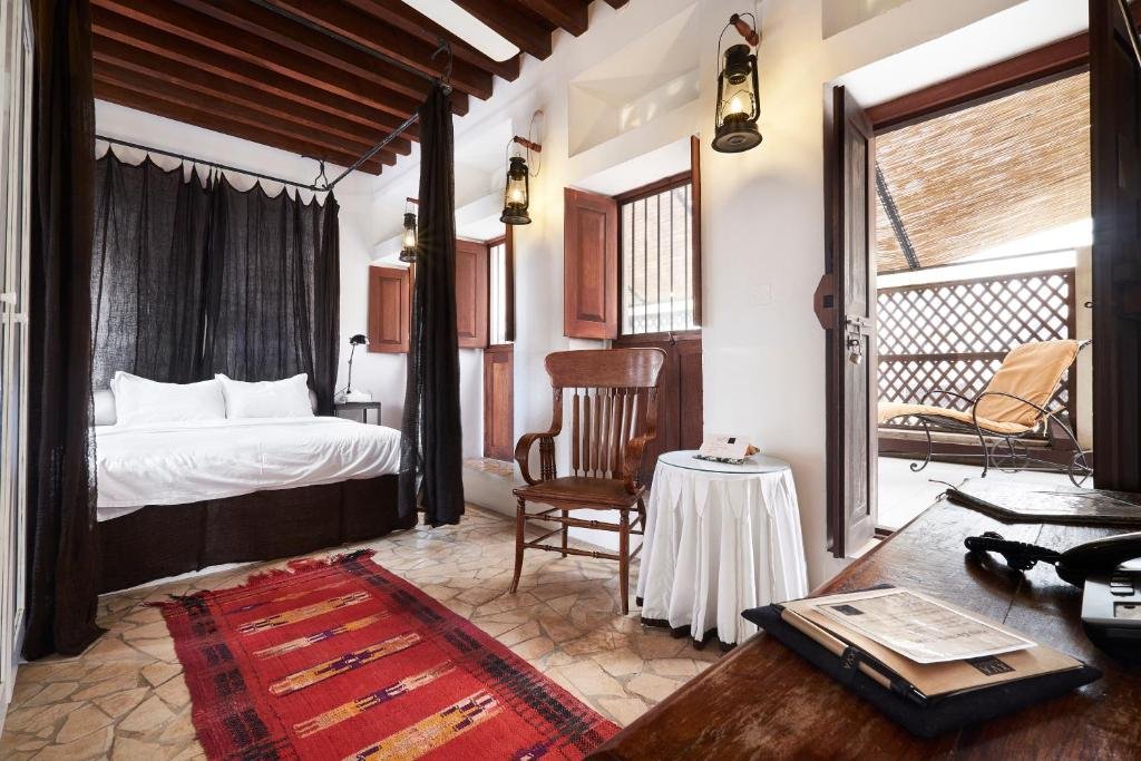 Cozy bedroom with rustic decor