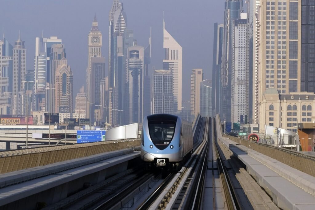 Dubai Metro train and station