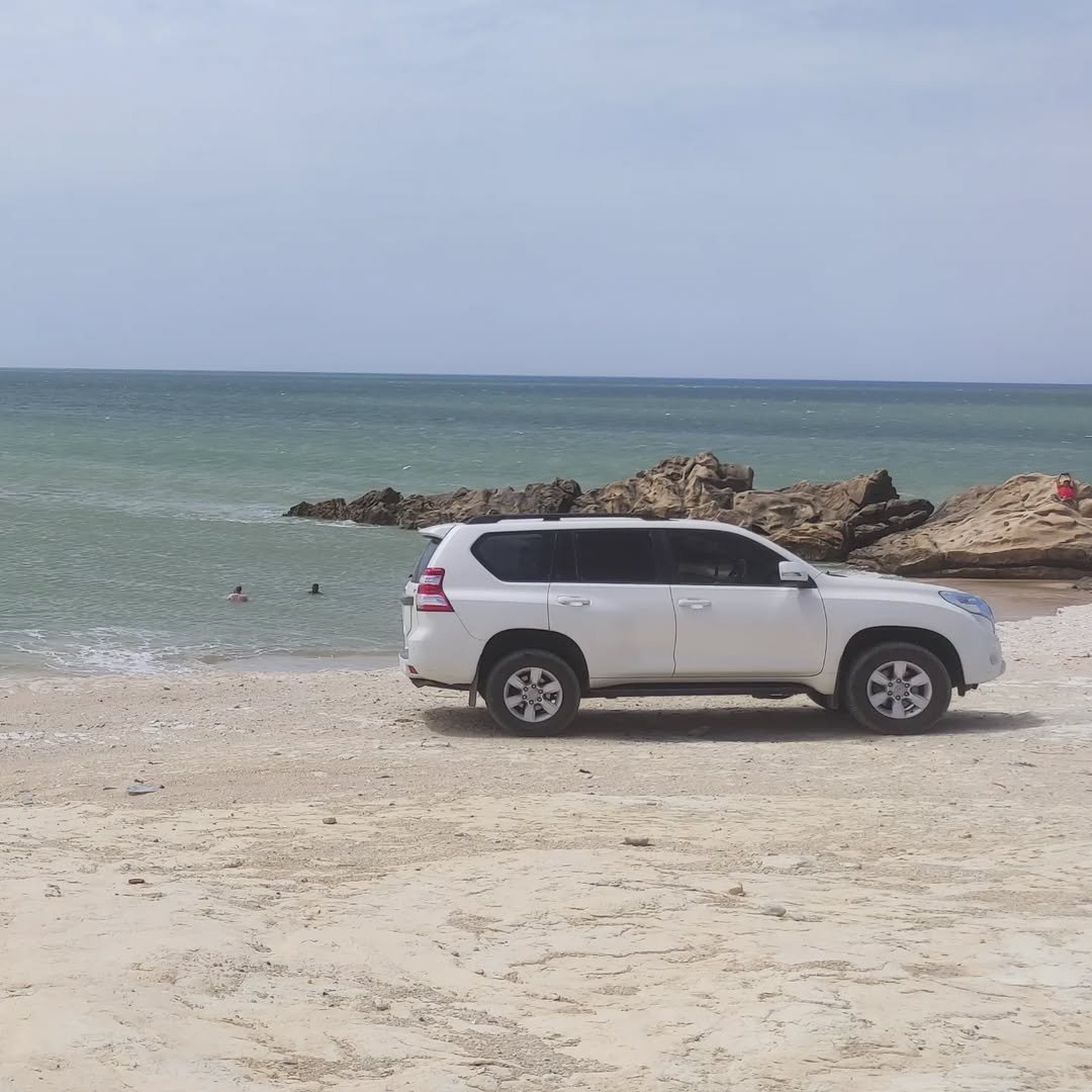 Car parked on the Dakhla beach