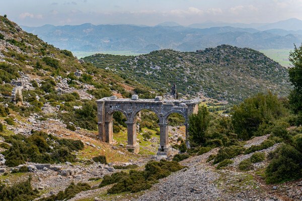Ancient entrance gate at Ariassos ruins near Antalya