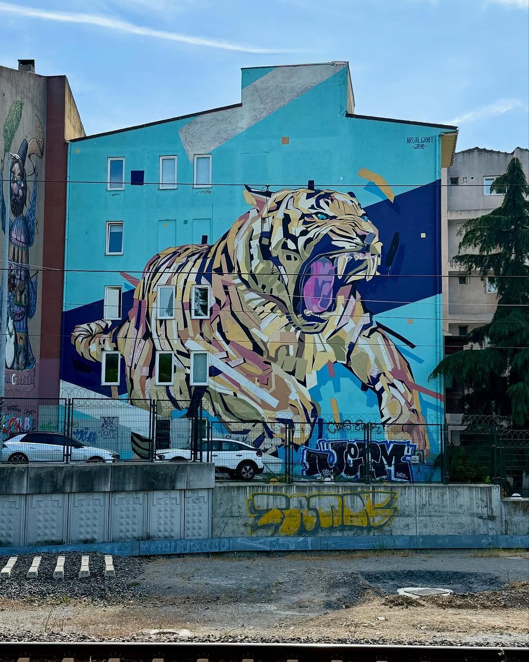 The impressive tiger mural Rasimpasa Istanbul
