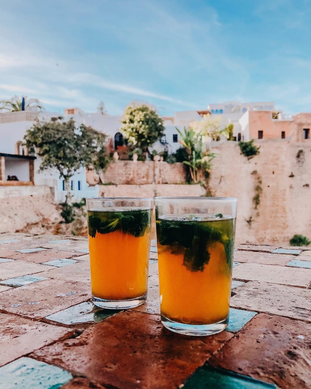 Sipping on mint tea in Rabat