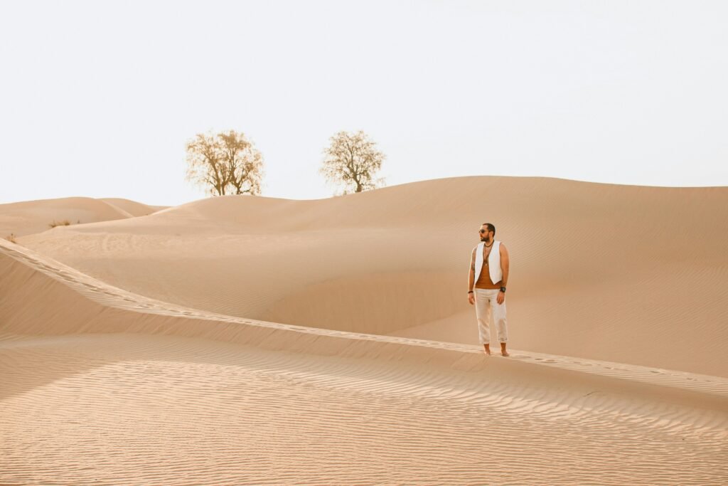 Man standing in the desert 