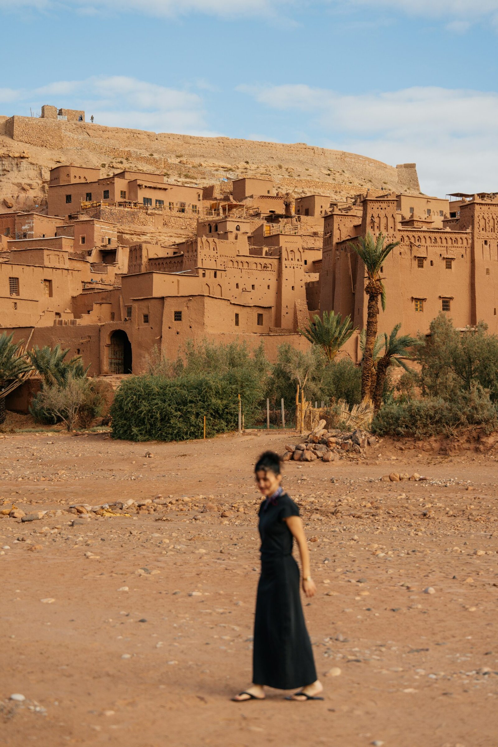 Woamn wearing black dress in Morocco