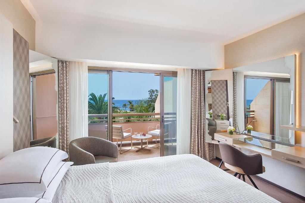 Sea view room and balcony at Four Seasons Limassol hotel in Cyprus