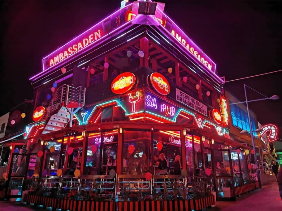 Ambassaden Bar in Ayia Napa with drinks and nightlife seating