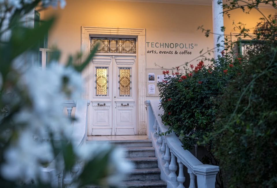 Exterior of Techno.polis 20, a neoclassical cultural venue in central Paphos