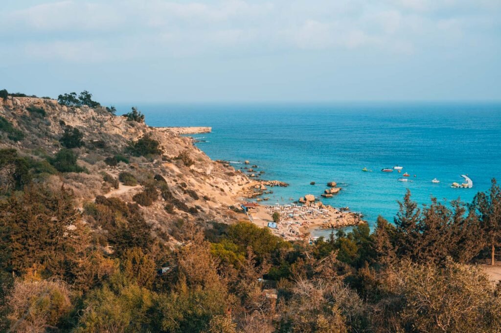 Konnos Beach near Ayia Napa with turquoise water and sandy bay