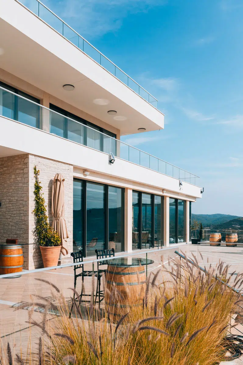 Oenou Yi Winery near Omodos with terrace views over the Troodos Mountains