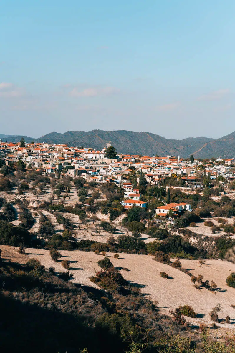 Troodos Mountains in Cyprus with forested hills and mountain landscape