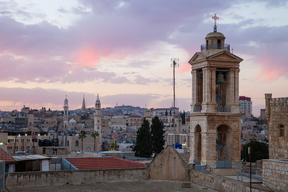 Historic view of Bethlehem, home to the Church of the Nativity and major Christian pilgrimage sites