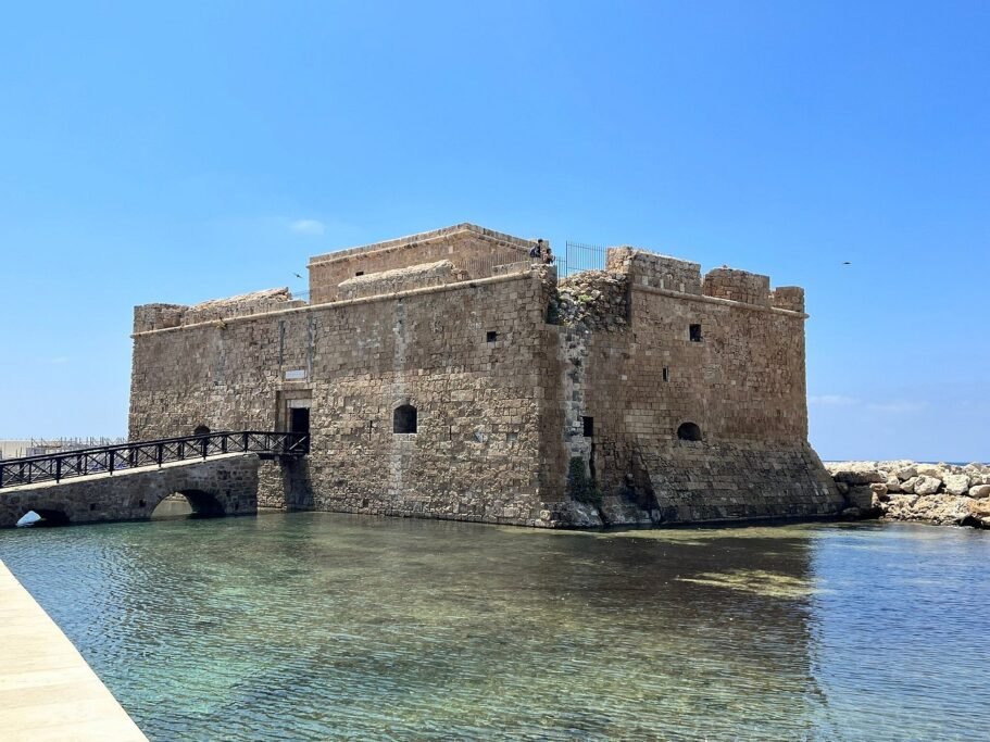 Paphos Harbour Castle by the waterfront in Cyprus