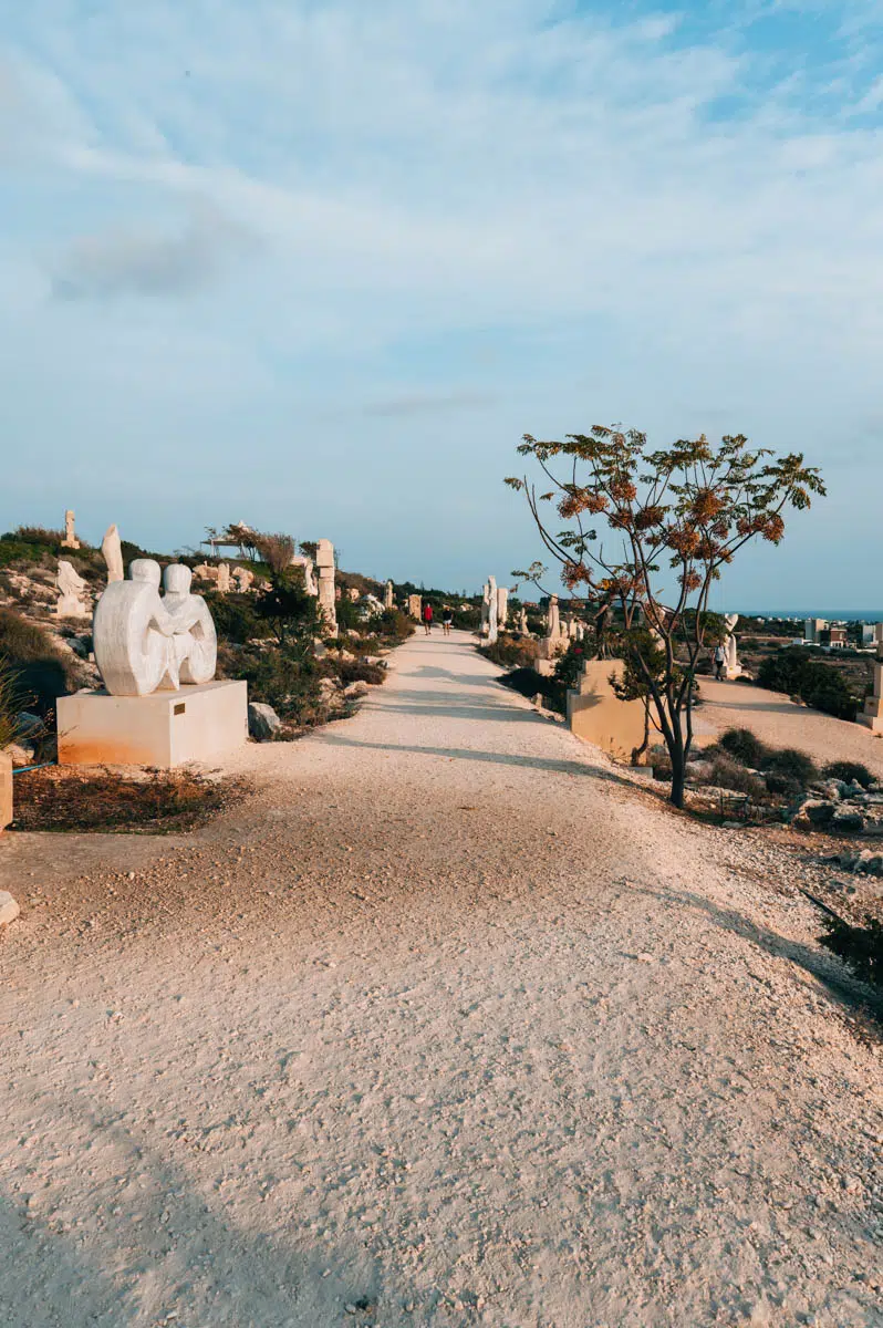 Ayia Napa Sculpture Park with outdoor artworks and sea views in Cyprus