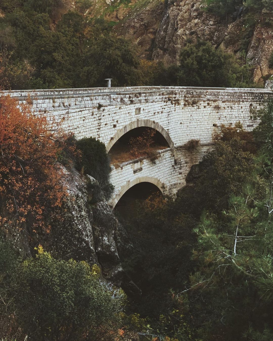 Historic Double Bridge of Trimiklini in the Limassol mountains