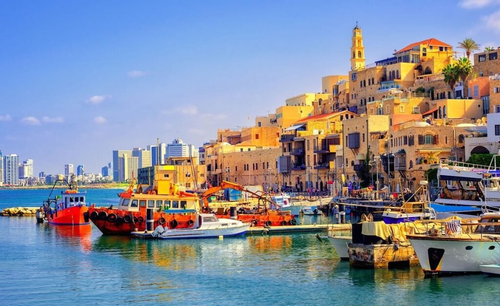 Old Jaffa stone buildings and waterfront views in Tel Aviv’s historic port district