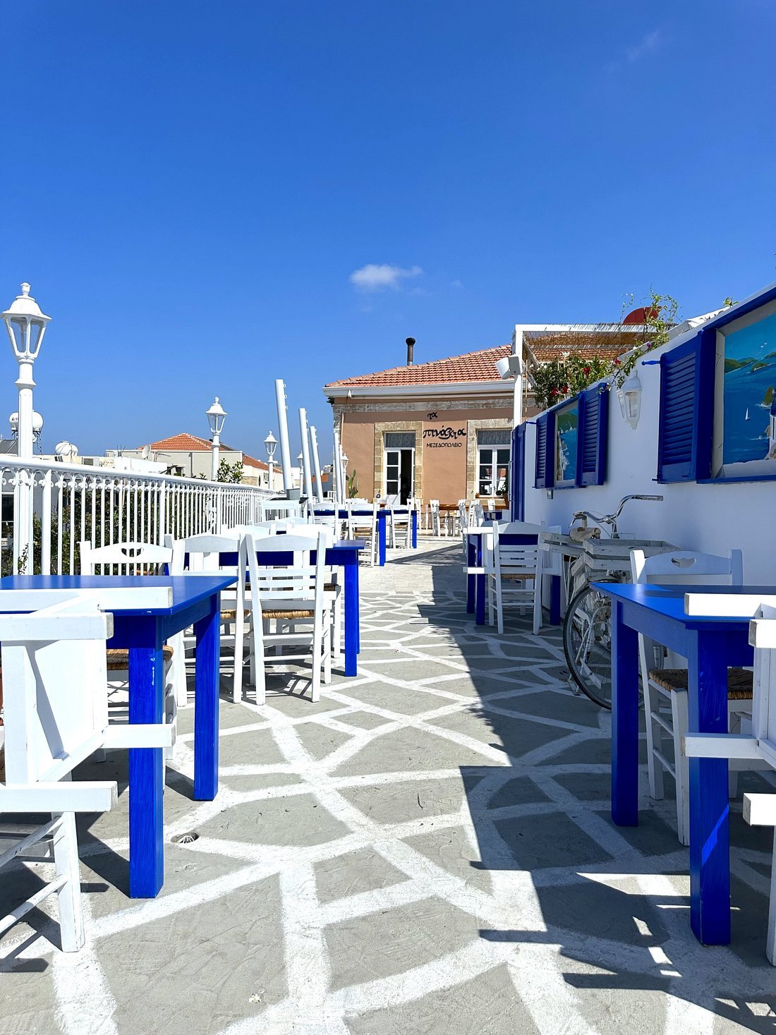 Outdoor seating area at Ta Pinakia Mezedopoleio in Paphos