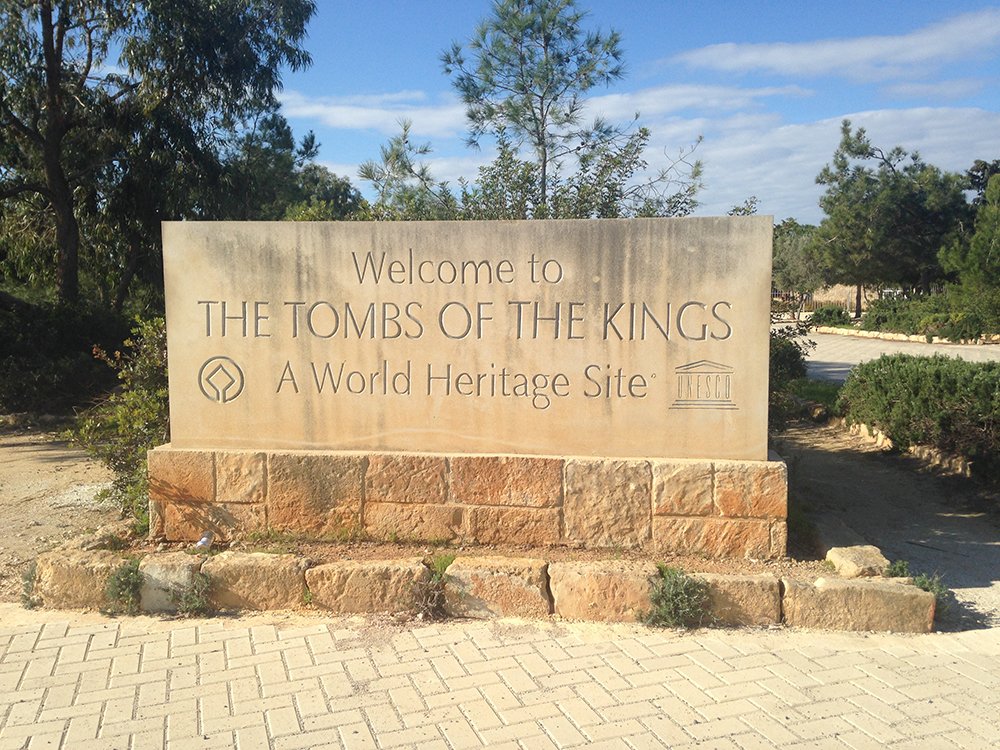 Rock-cut tombs at the Tombs of the Kings archaeological site in Paphos