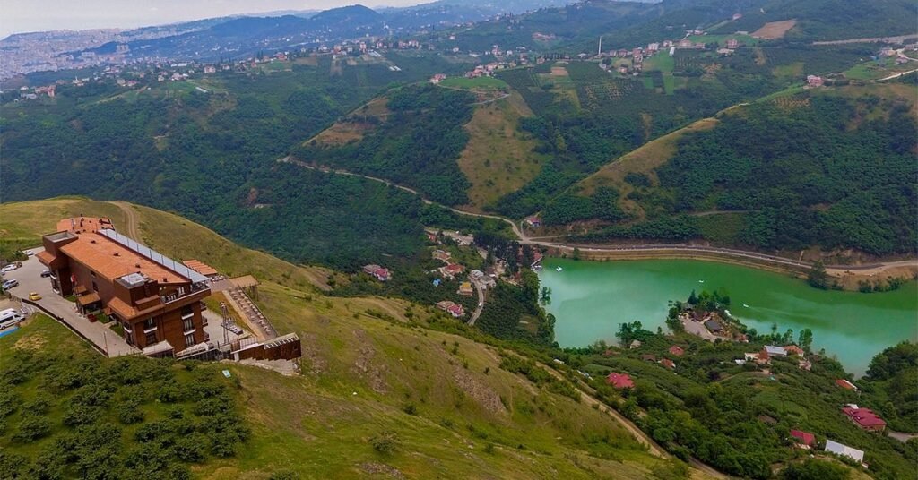 Sera Lake and green hills near Akcaabat in Trabzon