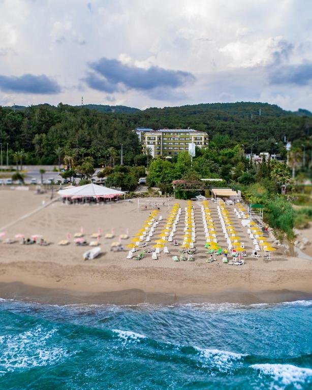 Soft sandy beach and clear shallow water at İncekum near Marmaris