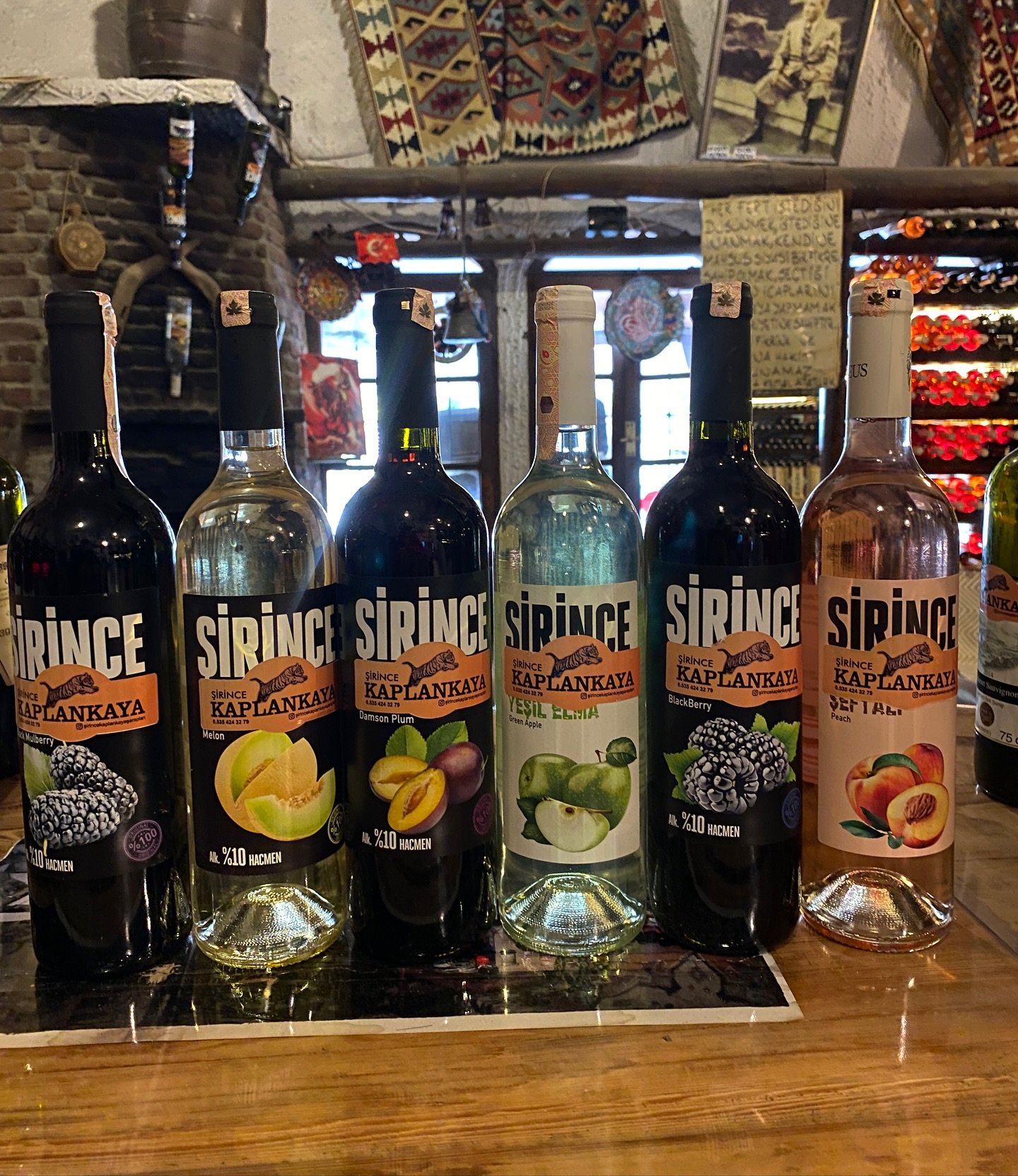 Bottles of fruit wine from Şirince village near Selçuk in Izmir