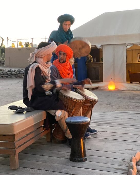 Guests enjoying the Agafay Desert near Marrakech