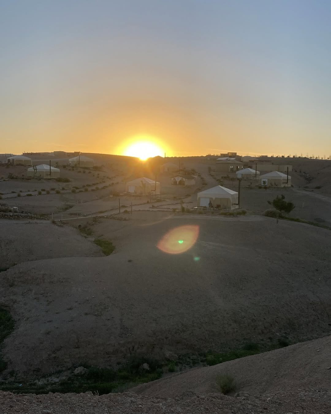 Evening lights at Inara Camp in the Agafay Desert