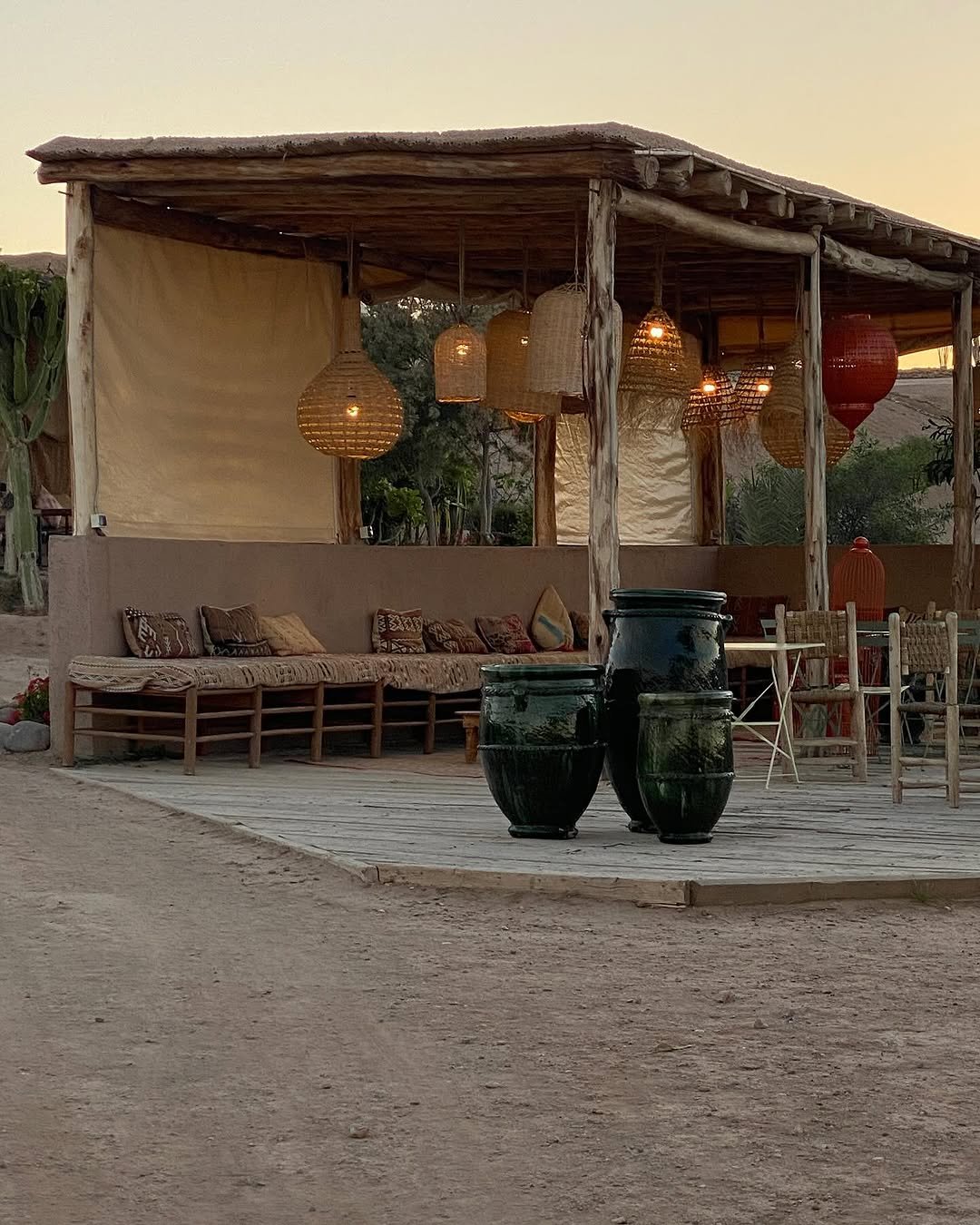 Luxury tents and desert setting at Inara Camp Agafay