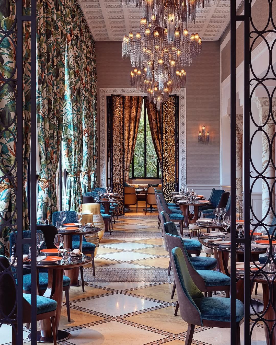Royal Mansour Marrakech restaurant setting with elegant dining and Moroccan atmosphere