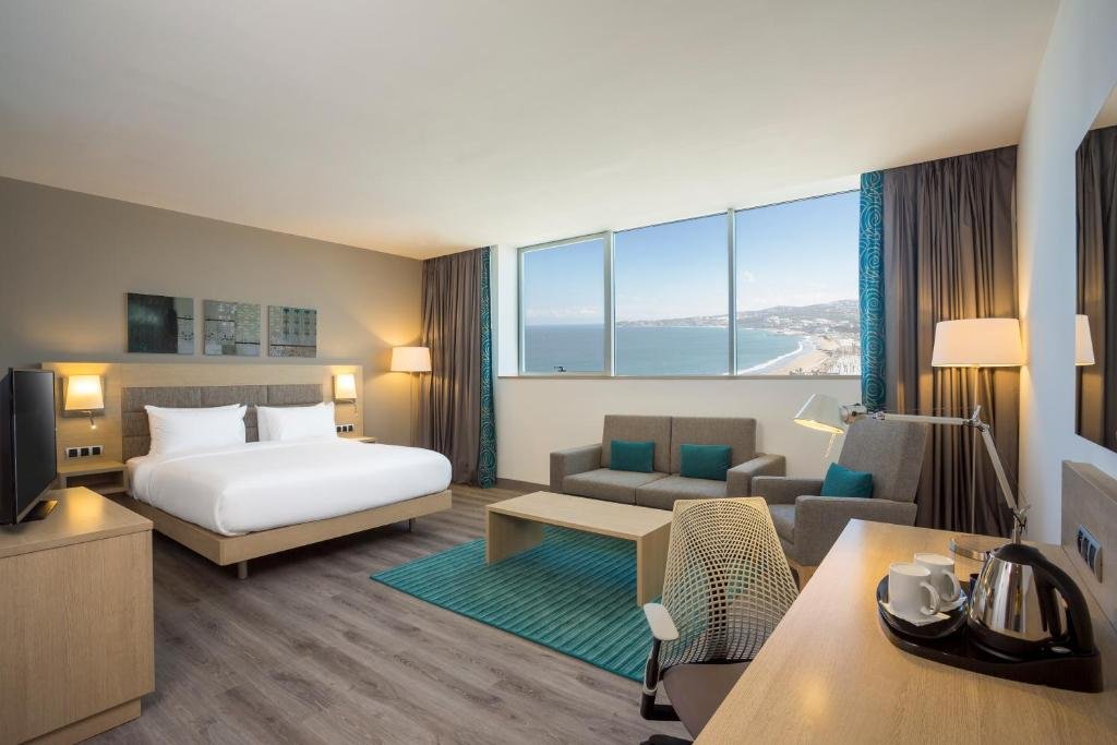 Hilton Garden Inn Tanger City Center bright room with Tangier bay views