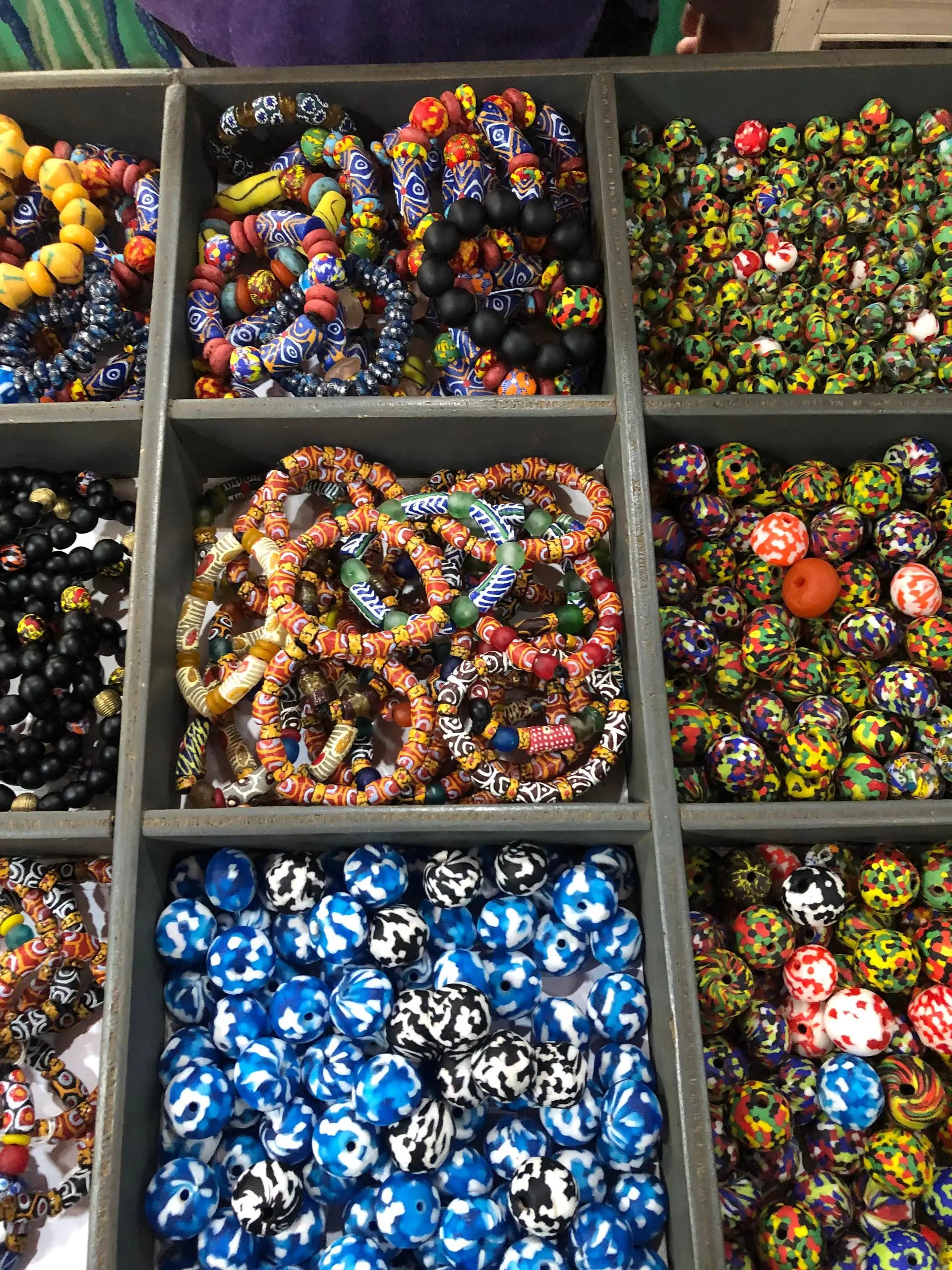 Blue evil eye beads and handmade glass charms from Nazarköy near Izmir