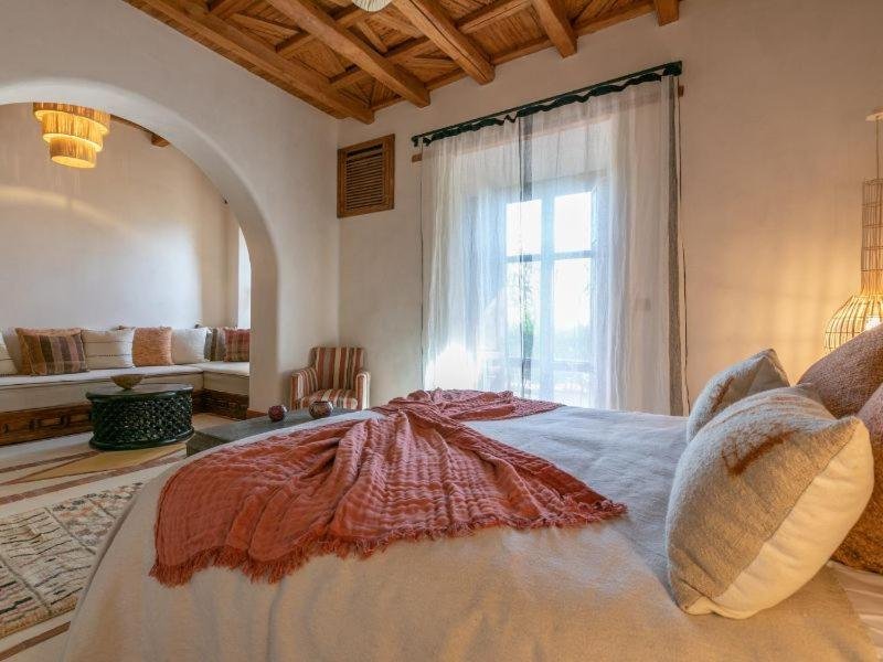 Interior design and lounge space at Kasbah d’If near the Agafay Desert