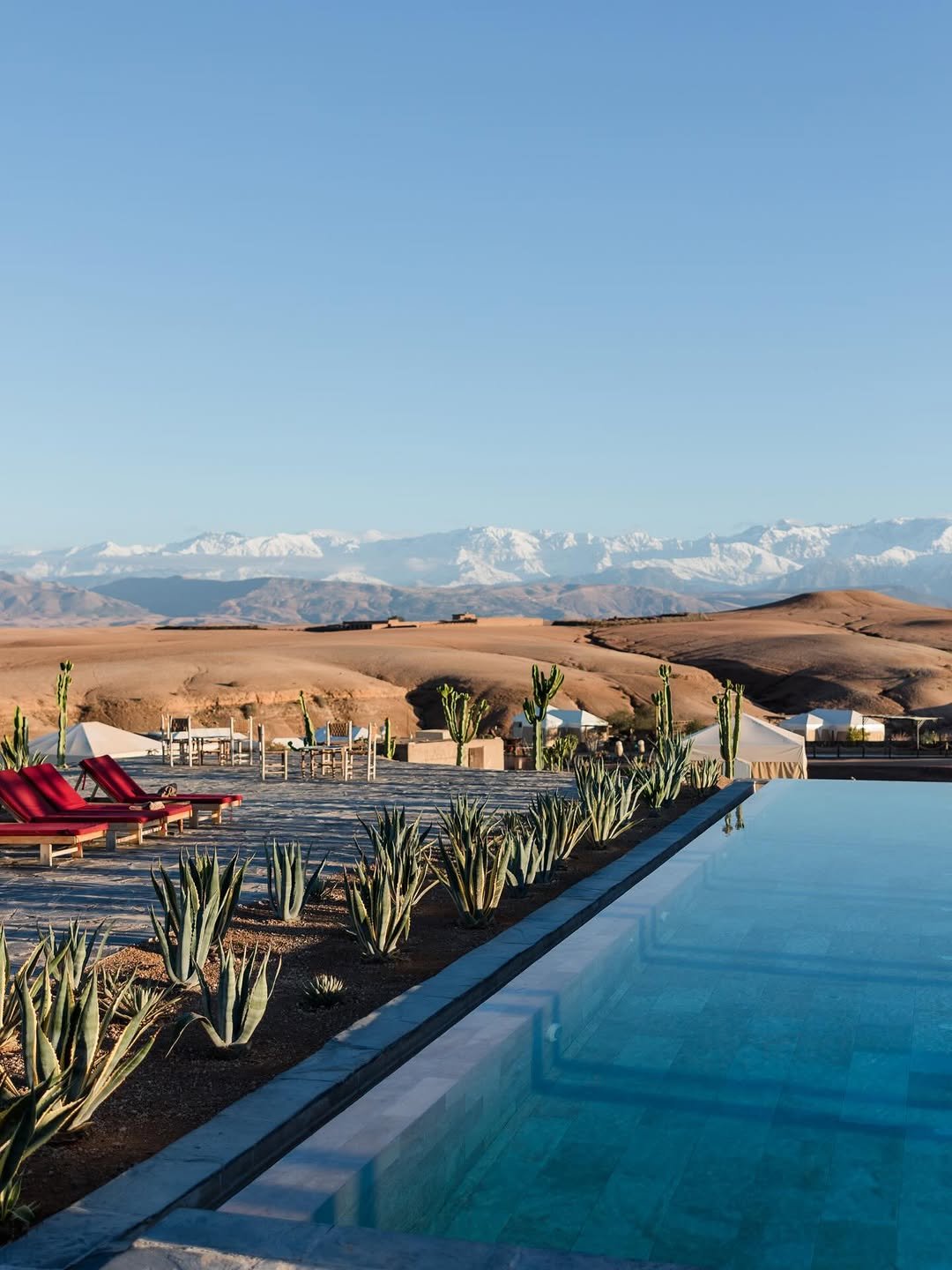 Swimming pool at Inara Camp in the Agafay Desert