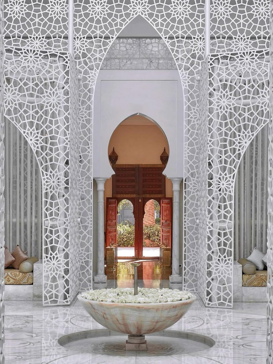 Royal Mansour Marrakech lobby with traditional Moroccan craftsmanship and ornate details