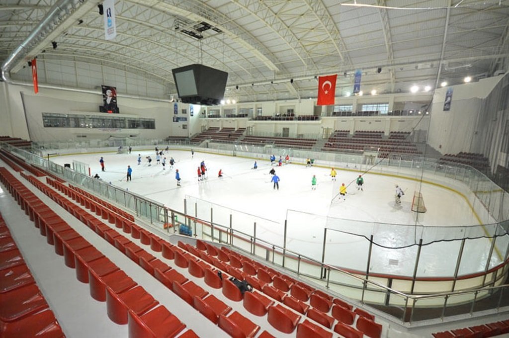 Ice skating rink at Bornova Asik Veysel Recreation Area in Izmir
