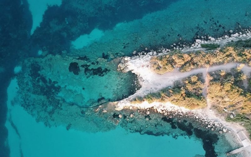 Zindancık Bay near Killik Bay in Dikili with rocky coast and clear sea