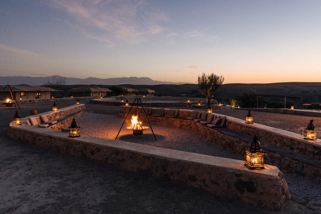 Sunset over the Agafay Desert near Marrakech