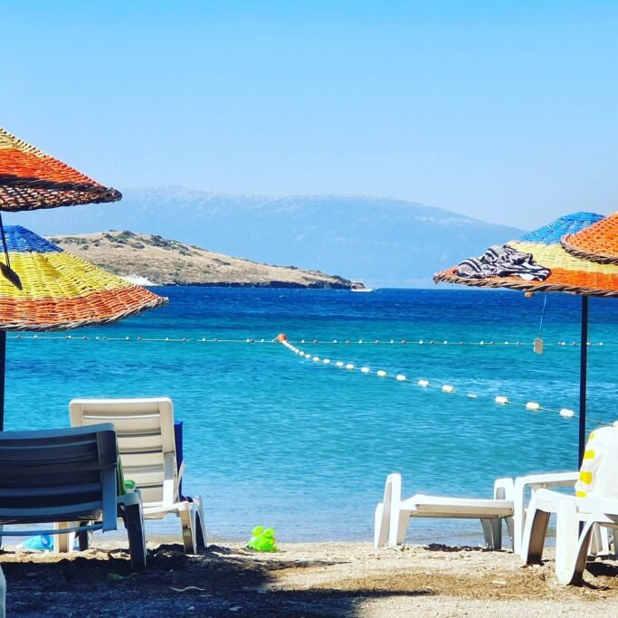 Beach scenery in Foca on the Izmir coast