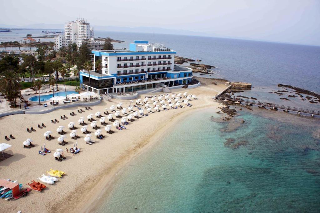 Palm Beach in Famagusta beside the abandoned buildings of Varosha
