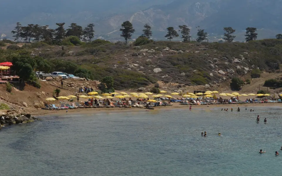 Small and peaceful Diana Beach cove near Kyrenia in Northern Cyprus