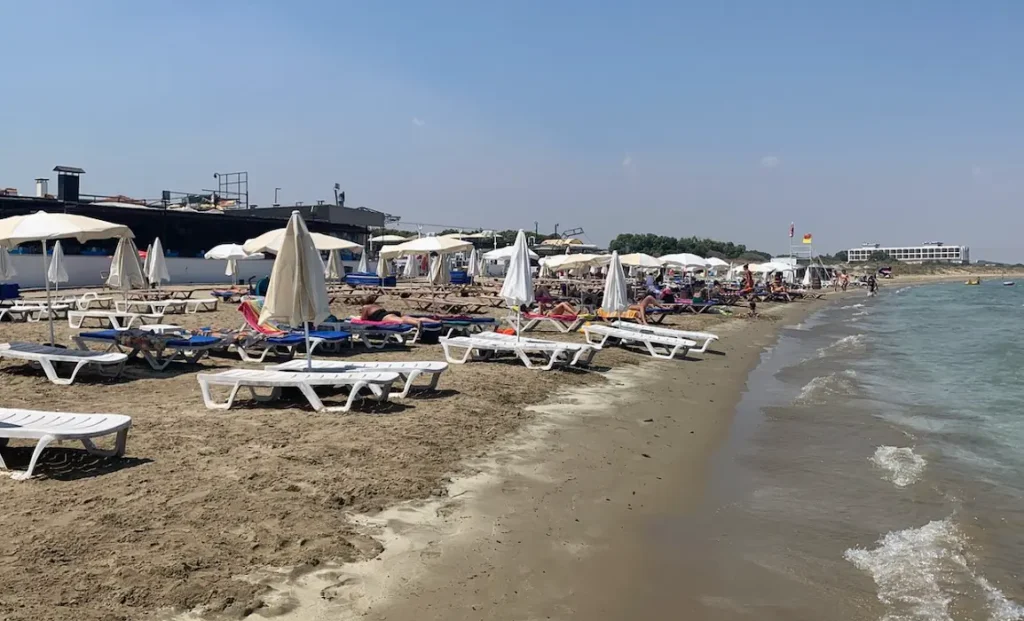 Glapsides Beach near Famagusta with fine sand and shallow family-friendly water